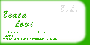 beata lovi business card